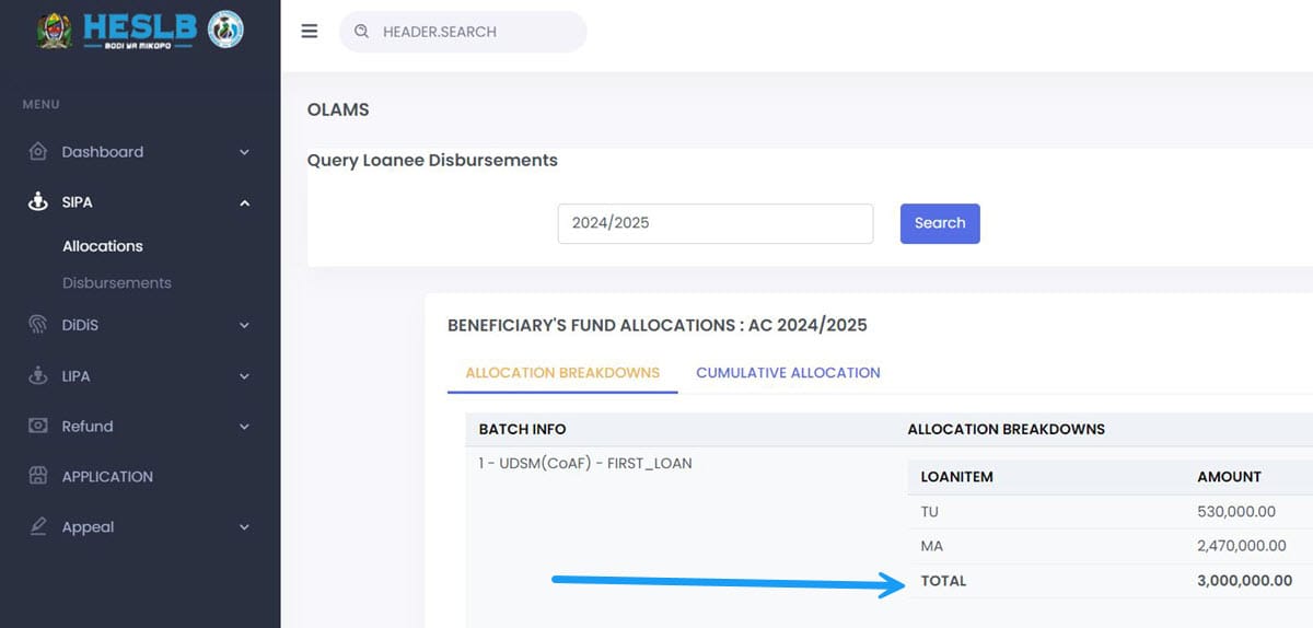Kuangalia Mkopo HESLB Kupitia Akaunti ya SIPA