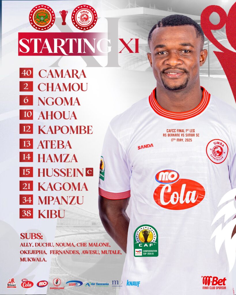KIKOSI cha Simba Leo vs RS Berkane CAF 17/05/2025