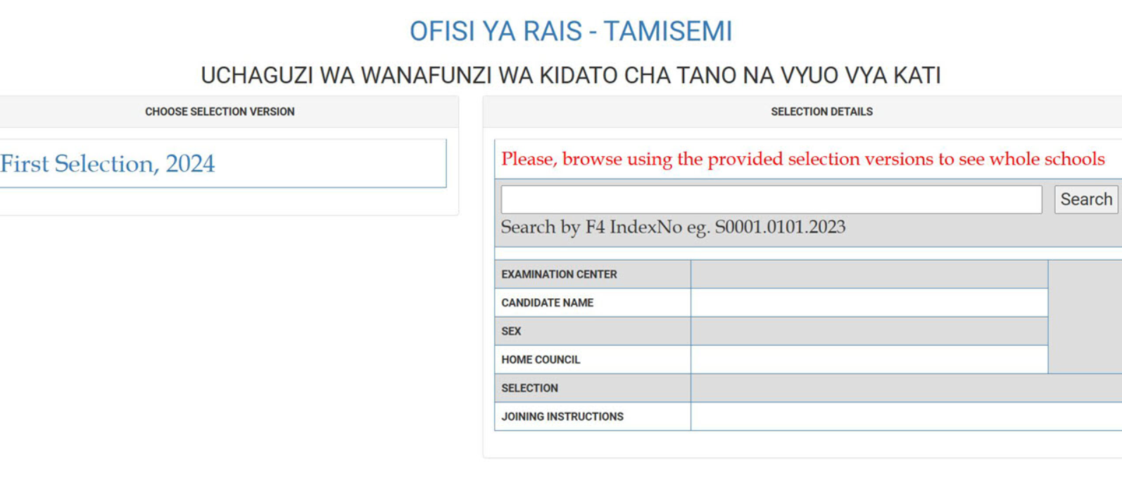 Shule Walizopangiwa Kidato cha Tano 2025 Form Five Selection