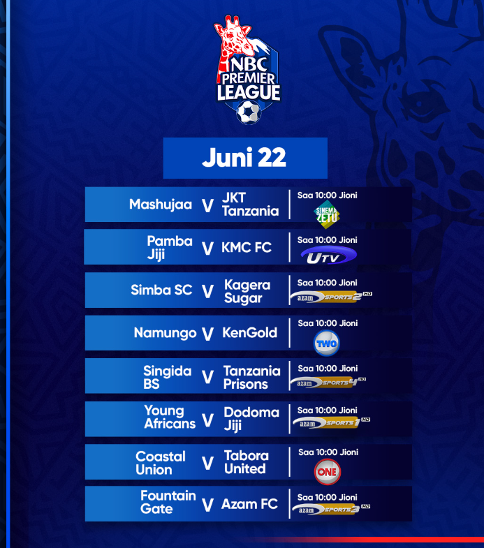 Ratiba Mechi za Mwisho za Ligi Kuu NBC Jumapili Hii Juni 22, 2025