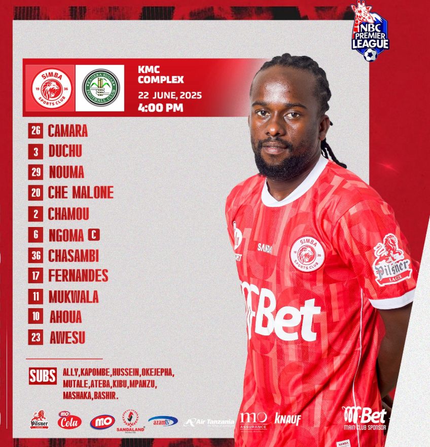 KIKOSI cha Simba SC Leo vs Kagera Sugar 22/06/2025