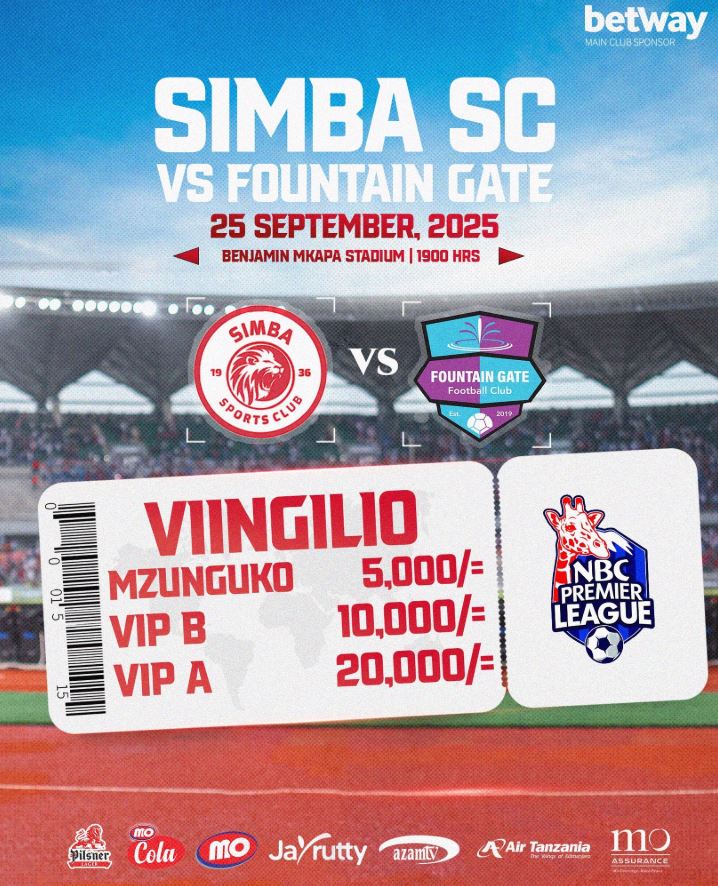 Simba vs Fountain Gate Leo Viingilio vya Mchezo Septemba 25, 2025