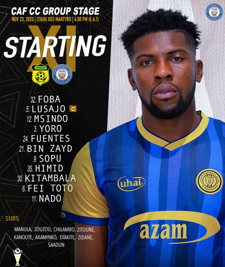 KIKOSI cha Azam Leo vs AS Maniema Union 23/11/2025