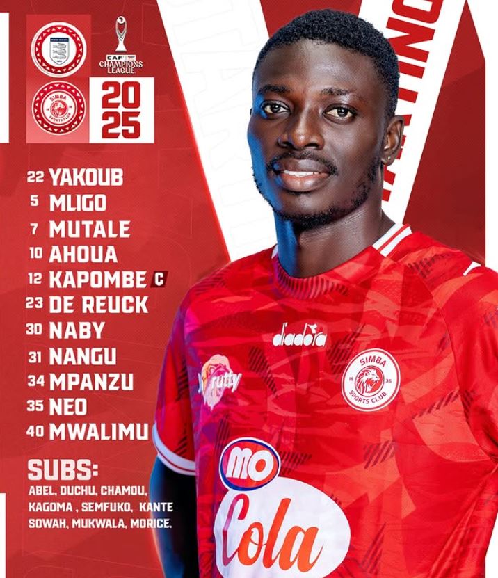 Kikosi cha Simba Leo vs Stade Malien 30/11/2025