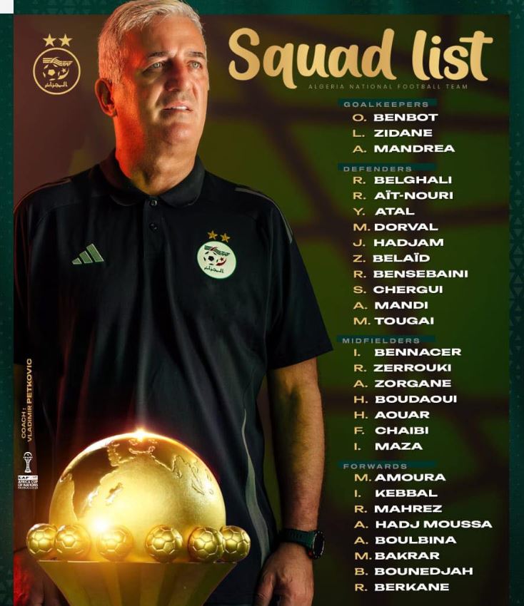 Kikosi cha Algeria cha AFCON 2025