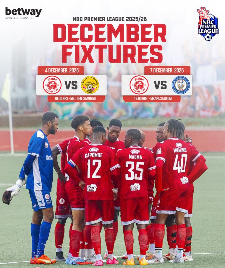 Ratiba ya Simba SC Mwezi Disemba 2025