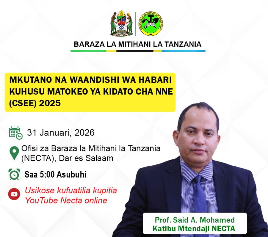 Baraza la mitihani NECTA Kutangaza Matokeo ya Kidato cha Nne Leo